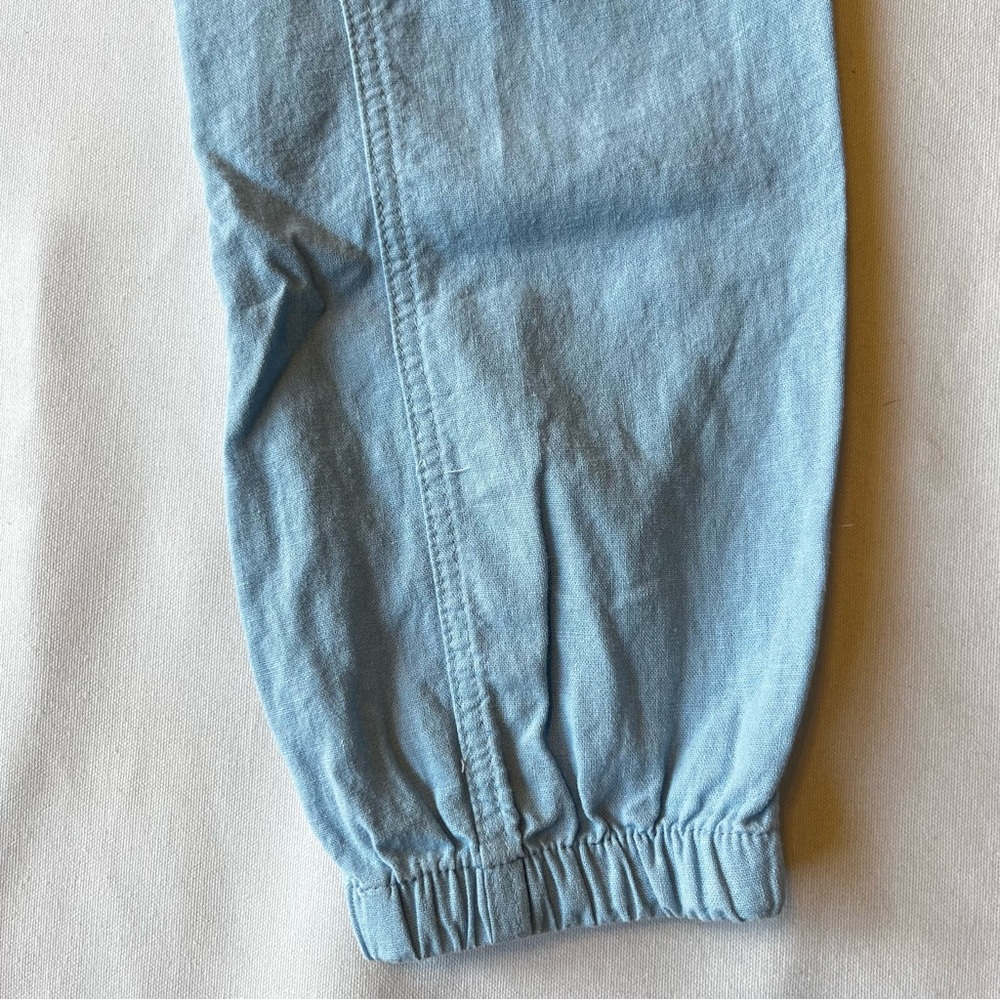 Love Tree pants Small Light blue Linen Viscose Tapered joggers Womens Pull on - Picture 4 of 8